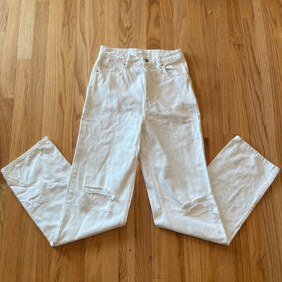 PacSun Ripped 90’s Boyfriend Jeans White Size 27 - Picture 2 of 5
